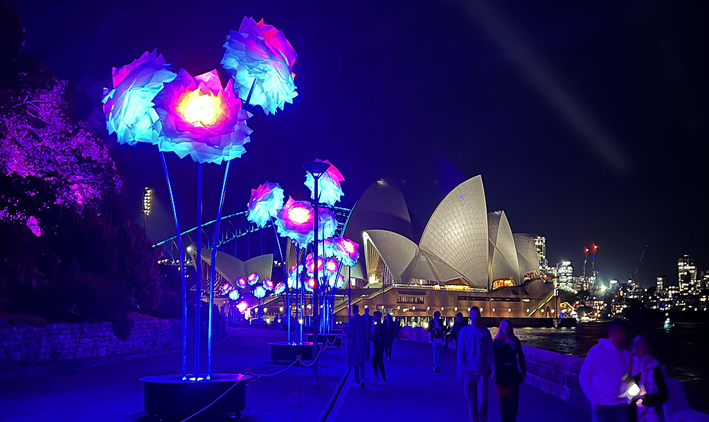 Sydney Opera House lit up for VIVID
