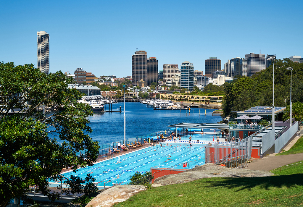 Andrew Boy Charlton Pool overlooking Woolloomooloo Bay in Sydney's east